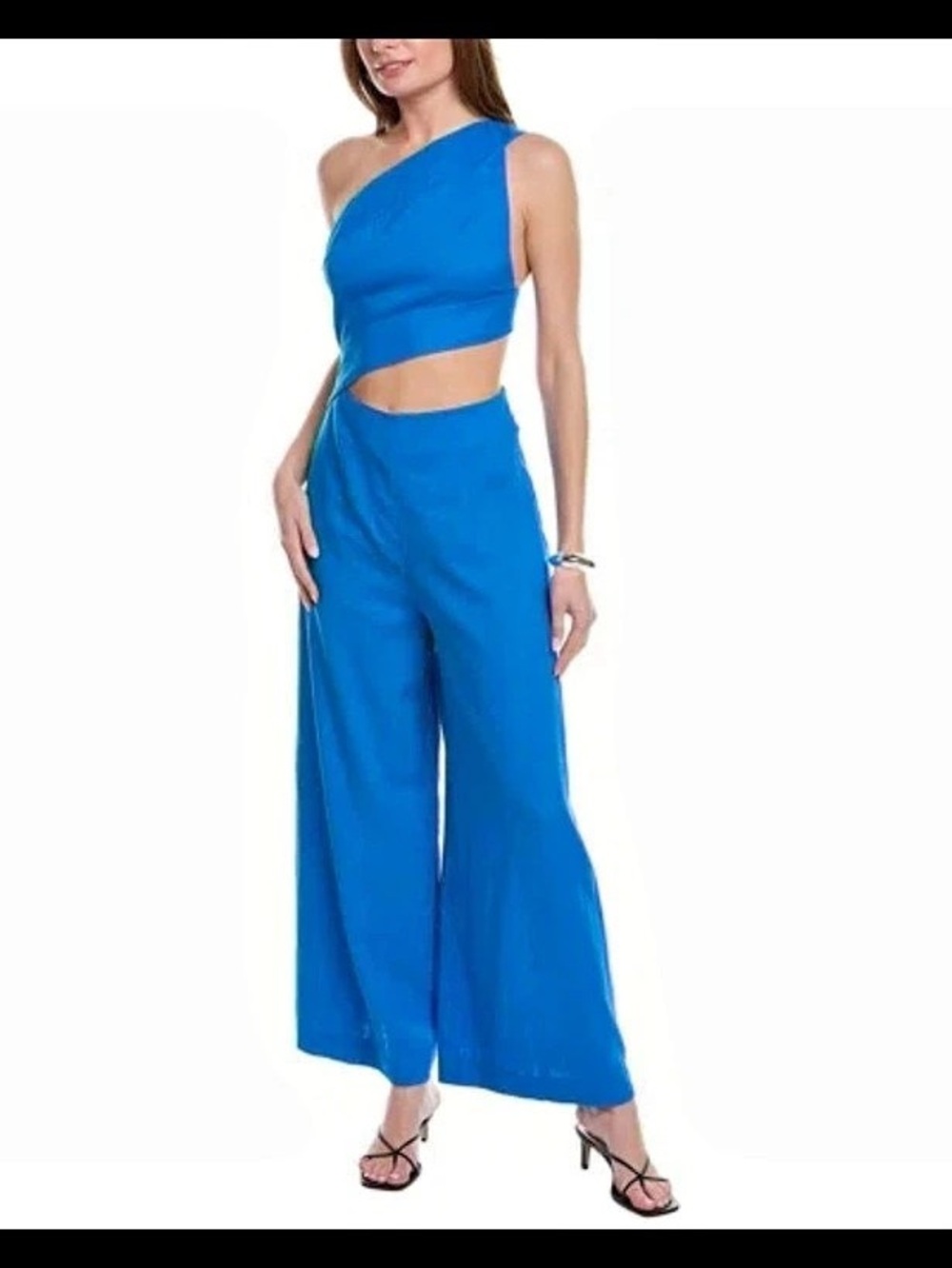 FARM Rio Blue Wide Leg Jumpsuit Size Large